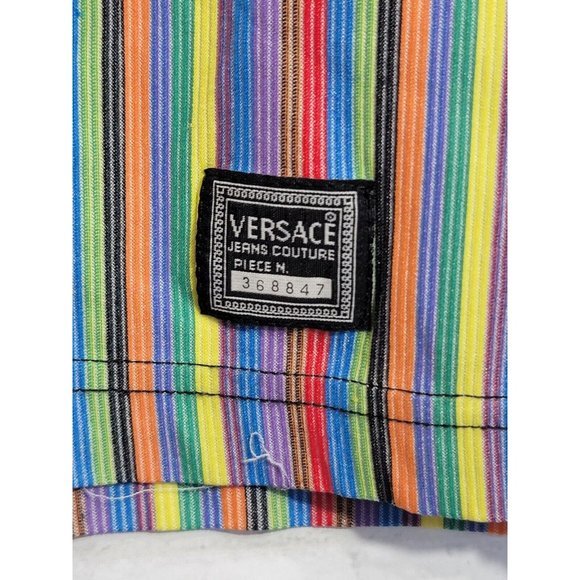 Versace Jeans Couture Women Multi Color Shirt Size Large‎ Rainbow Pride Vintage - Picture 3 of 11
